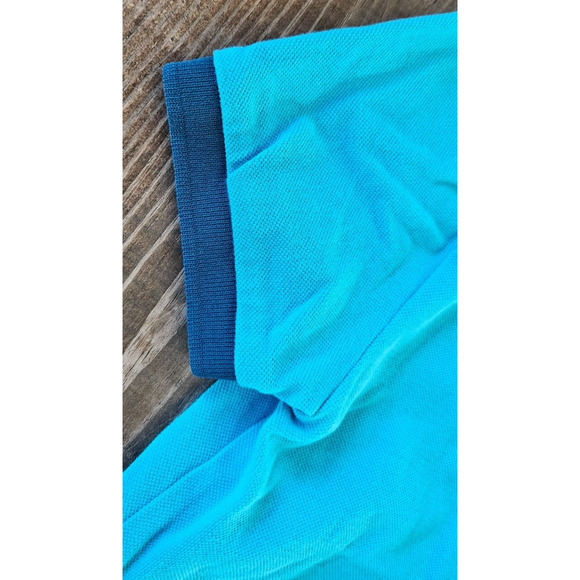 Vilebrequin Girls Polo Shirt 12 Teal Blue Cotton Short Sleeve Embroidered Logo - Picture 5 of 7